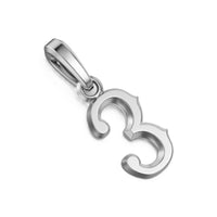 Number Three Amulet Sterling Silver, 18.6mm