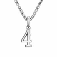 Number Four Amulet Sterling Silver, 18.6mm