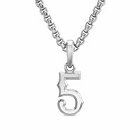Number Five Amulet Sterling Silver, 18.6mm