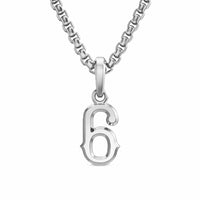 Number Six Amulet Sterling Silver, 18.6mm