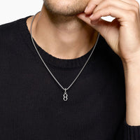 Number Eight Amulet Sterling Silver, 18.6mm