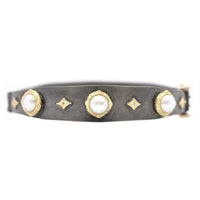 Armenta 18K Yellow Gold and Blackened Sterling Silver Pearl and Diamond Bracelet
