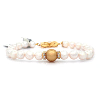 Mikimoto 18K Yellow Gold Akoya Pearl and Diamond Bracelet