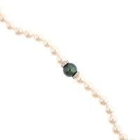 Mikimoto 18K White Gold Akoya Pearl and Diamond Bracelet