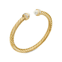 Classic Cablespira® Bracelet 18K Yellow Gold with Pearls and Diamonds, 5mm
