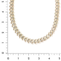 Platinum Double Row Akoya Pearl and Diamond Necklace