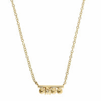 14K Yellow Gold Pave Diamond & Pearl Bar Necklace