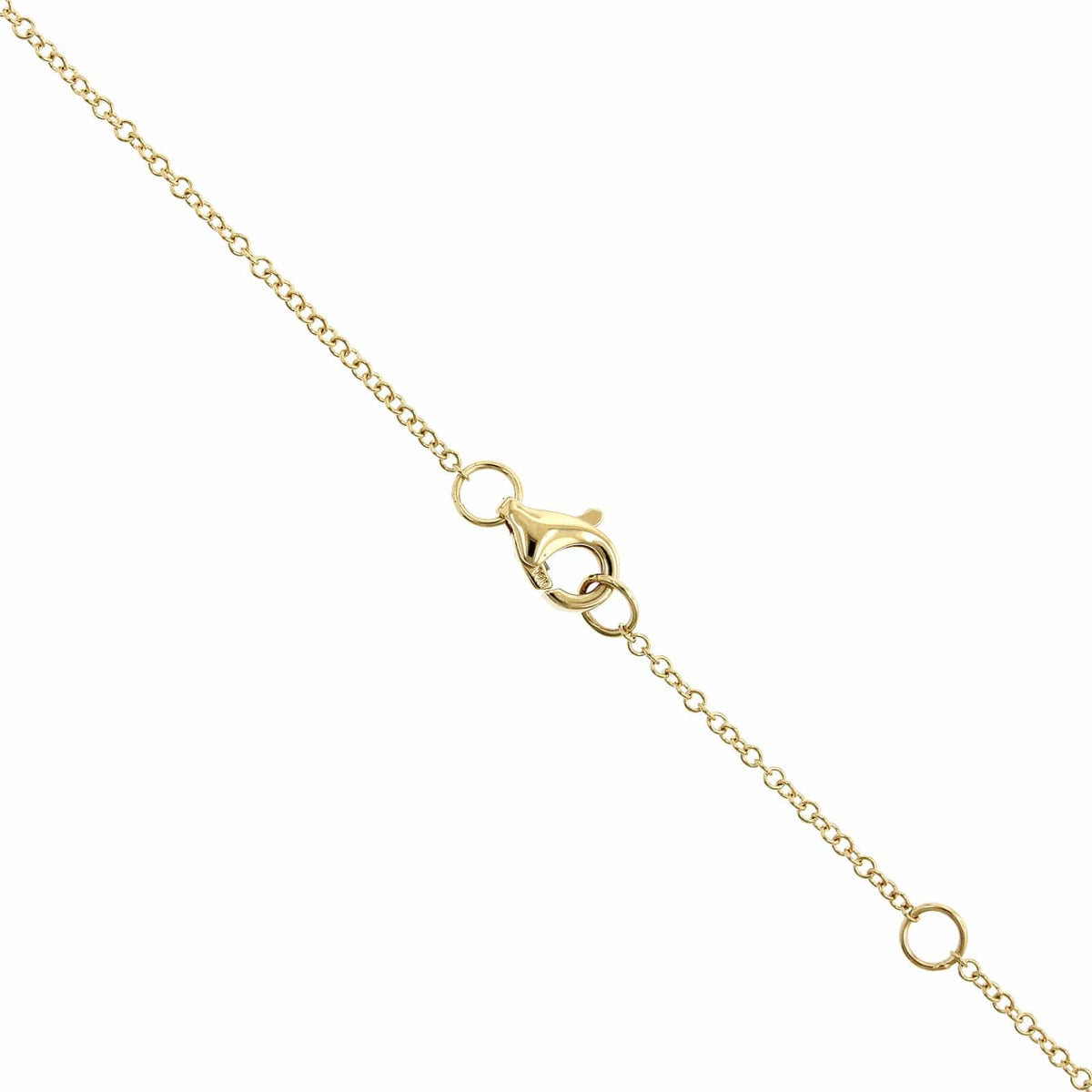 14K Yellow Gold Pave Diamond & Pearl Bar Necklace