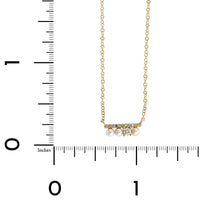 14K Yellow Gold Pave Diamond & Pearl Bar Necklace