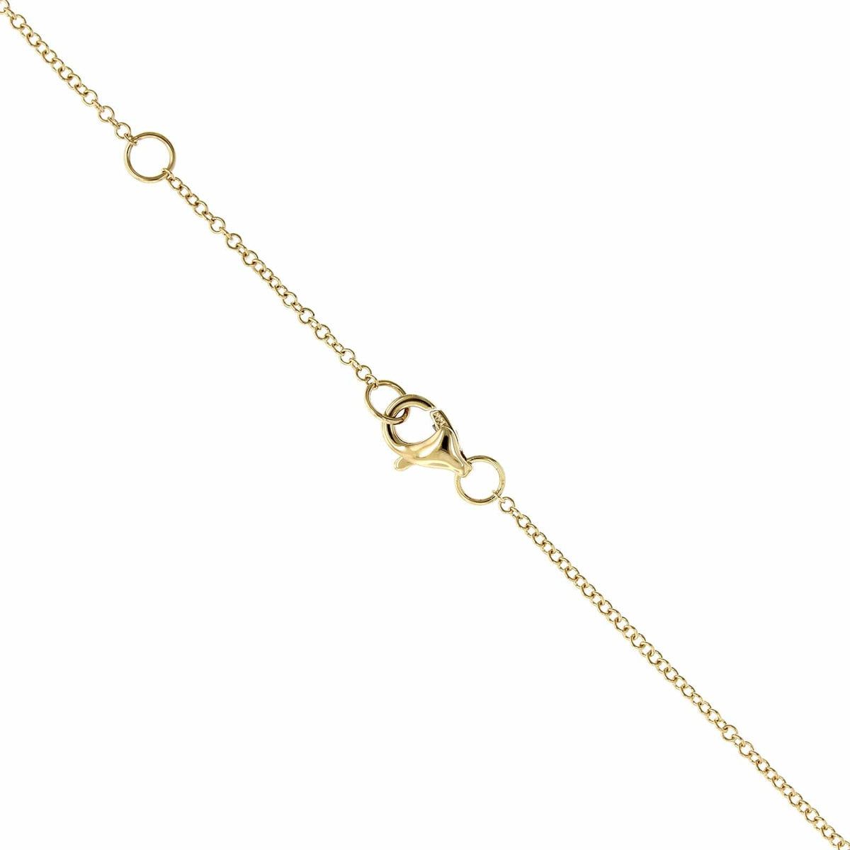 14K Yellow Gold Open Circle Diamond & Pearl Necklace