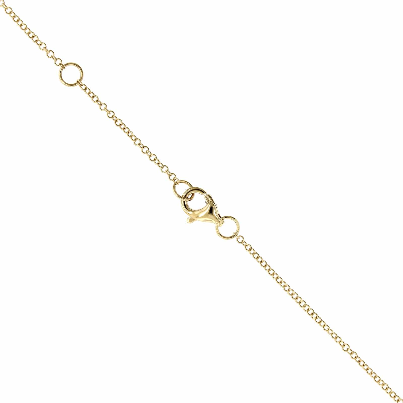 14K Yellow Gold Open Circle Diamond & Pearl Necklace