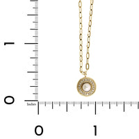 14K Yellow Gold Pearl & Diamond Halo Necklace
