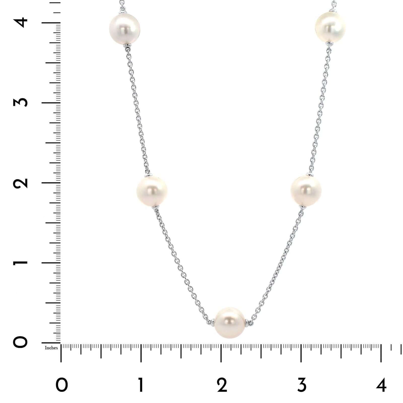 Mikimoto 18K White Gold and White South Sea Pearl Station Necklace