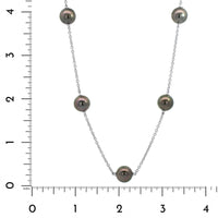 Mikimoto 18K White Gold and Black South Sea Pearl Station Necklace
