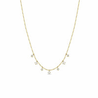 Zoe Chicco 14K Yellow Gold Diamond and Dangling Pearl Tube Bar Chain Necklace