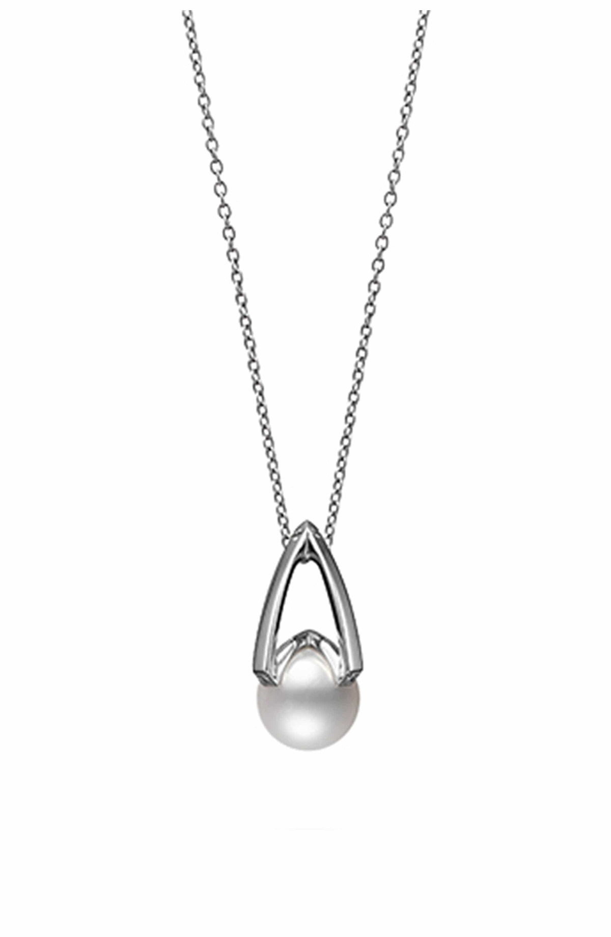 Mikimoto 18K White Gold M Collection Akoya Cultured Pearl Pendant