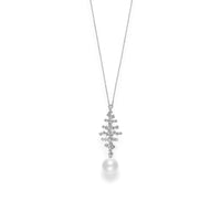 Mikimoto 18K White Gold South Sea Pearl and Diamond Pendant