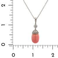 Eclat Jewels Platinum Conch Pearl Diamond Bail Necklace
