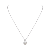 Mikimoto 18K White Gold Pearl and Diamond Necklace