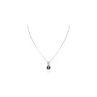 Mikimoto 18K White Gold Black South Sea Cultured Pearl and Diamond Pendant