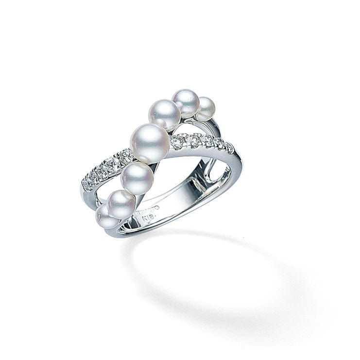 Mikimoto 18K White Gold Akoya Pearl Ring