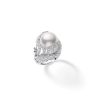 Mikimoto Platinum South Sea Pearl and Diamond Ring