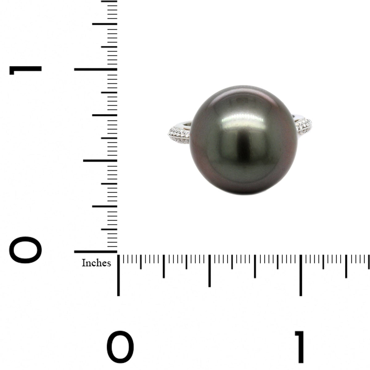 Mikimoto Platinum Black South Sea Pearl And Diamond Ring