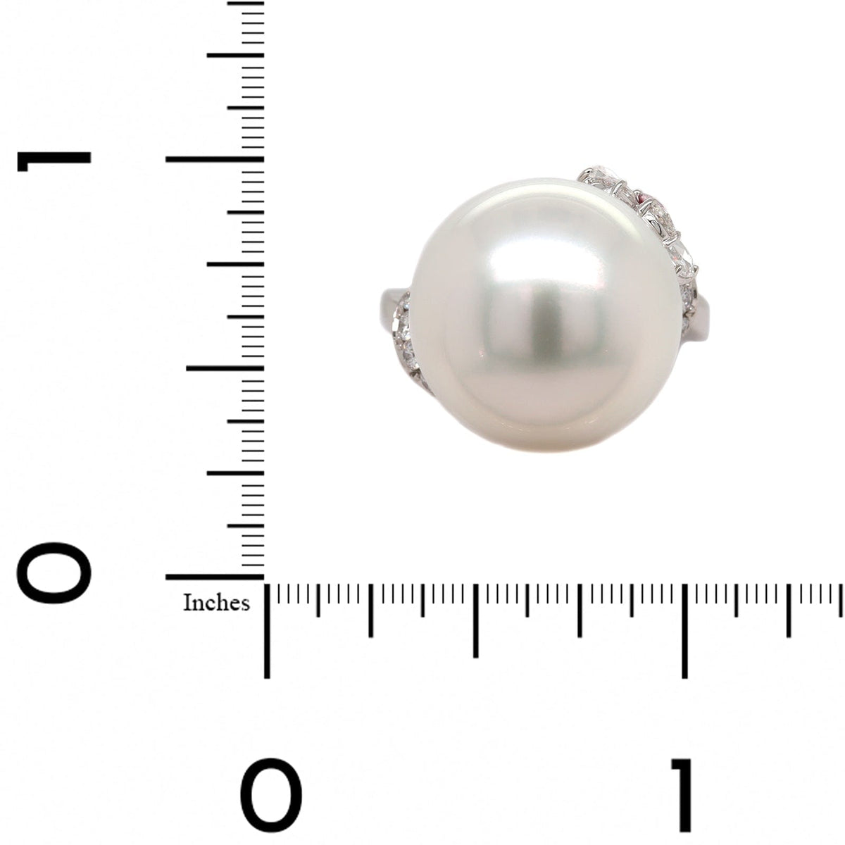Mikimoto Platinum White South Sea Pearl and Diamond Ring
