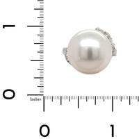 Mikimoto Platinum White South Sea Pearl and Diamond Ring