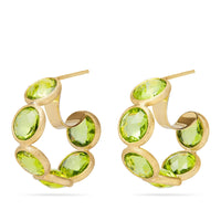 Marco Bicego Jaipur 18K Yellow Gold Peridot Hoop Earrings