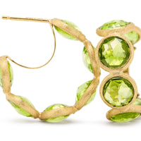 Marco Bicego Jaipur 18K Yellow Gold Peridot Hoop Earrings