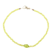 Sterling Silver Peridot Beaded Bracelet