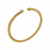 Cablespira® Flex Bracelet 18K Yellow Gold with Peridot, 4mm