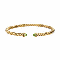 Cablespira® Flex Bracelet 18K Yellow Gold with Peridot, 4mm