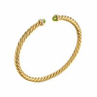 Cablespira® Flex Bracelet 18K Yellow Gold with Peridot and Diamonds, 4mm