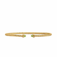 Micro Cablespira® Flex Bracelet 18K Yellow Gold with Peridot, 2.6mm