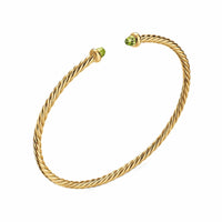 Micro Cablespira® Flex Bracelet 18K Yellow Gold with Peridot, 2.6mm