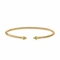Micro Cablespira® Flex Bracelet 18K Yellow Gold with Peridot, 2.6mm