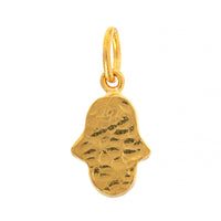 24K Yellow Gold Blue Quartz Evil Eye Hamsa Charm