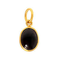 24K Yellow Gold Bezel Set Oval Garnet Charm