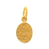 24K Yellow Gold Bezel Set Oval Garnet Charm