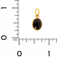 24K Yellow Gold Bezel Set Oval Garnet Charm