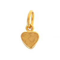 24K Yellow Gold Coral Tiny Heart Charm