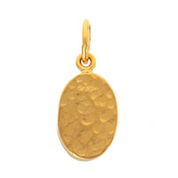 24K Yellow Gold Bezel Set Oval Turquoise Charm