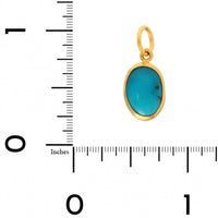 24K Yellow Gold Bezel Set Oval Turquoise Charm