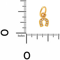24K Yellow Gold Tiny Pave Diamond Horseshoe Charm
