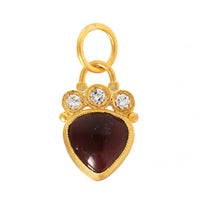 24K Yellow Gold Tourmaline and Diamond Charm