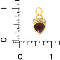 24K Yellow Gold Tourmaline and Diamond Charm
