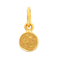 24K Yellow Gold Round Pearl Charm