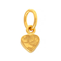 24K Yellow Gold Coral Tiny Heart Charm